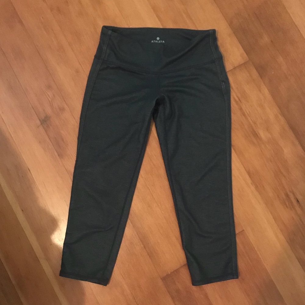 Denim print Athleta Capri workout pants